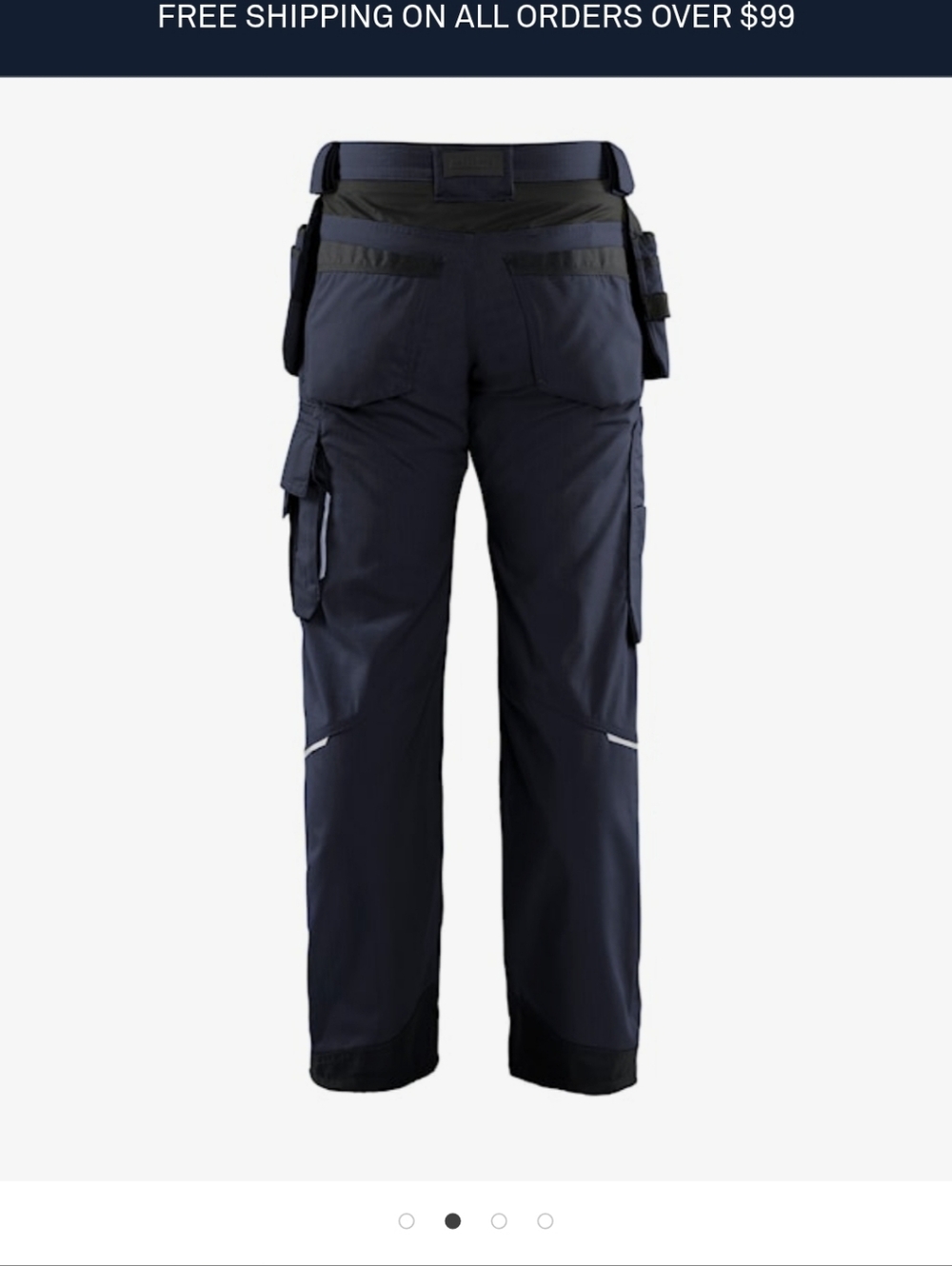 Men's Heavy-Duty Navy & Black Work Pants - Picture 2 of 5